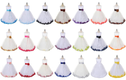 Classics Flower Petal  Dress - White & Ivory - Girls Plus Size ♥