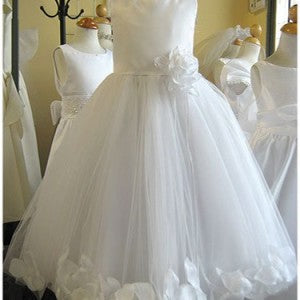 Classics Flower Petal  Dress - White & Ivory - Girls ♥