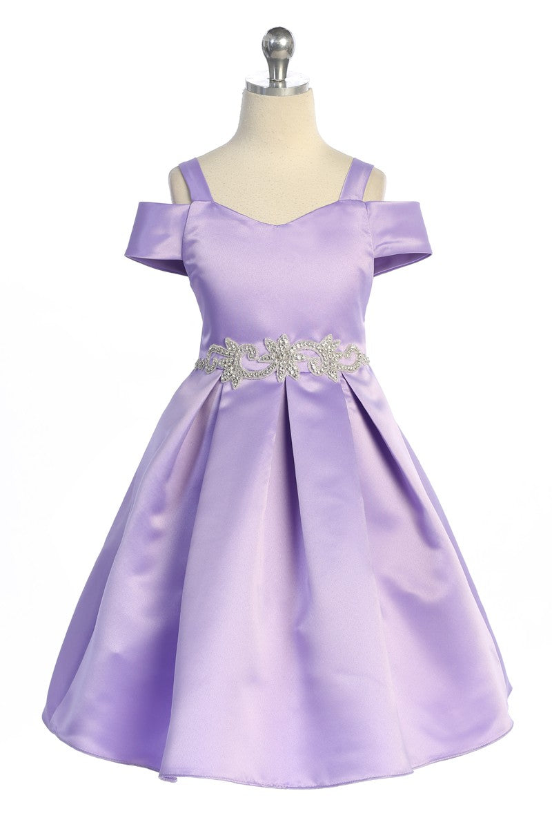 Satin Peekaboo Shoulder Girls Dress features a cut out shoulder dress that's loved by tween girls and older girls. Shop formal girls dresses for tween and hard to please older girls dresses. Grandma' Little Darlings, shop GTA or online Canada now!