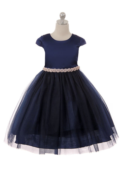 Fitted Cap Sleeve Girls Dress 