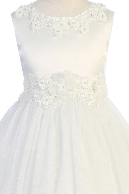 Princess Ball Gown Girls Dress - White & Ivory
