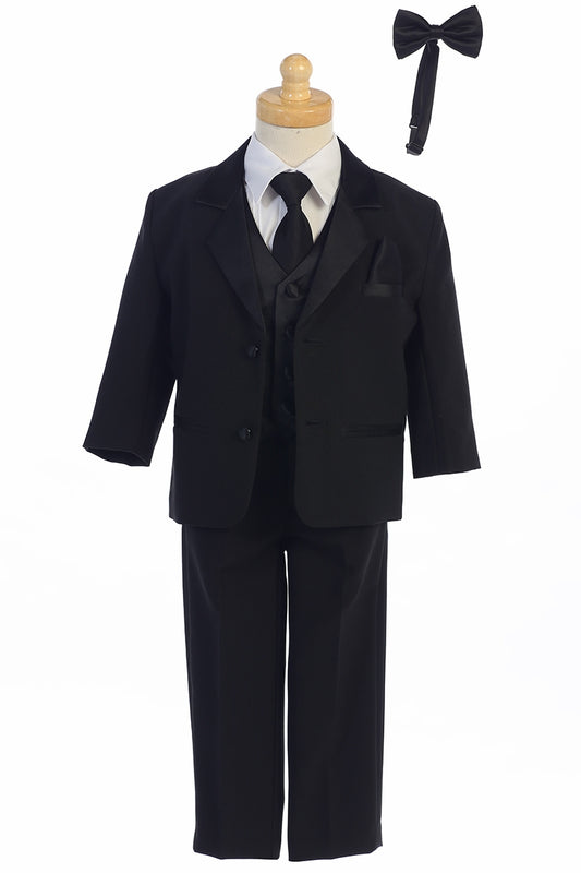 Boys Tuxedo Customizable Vest & Necktie - Black