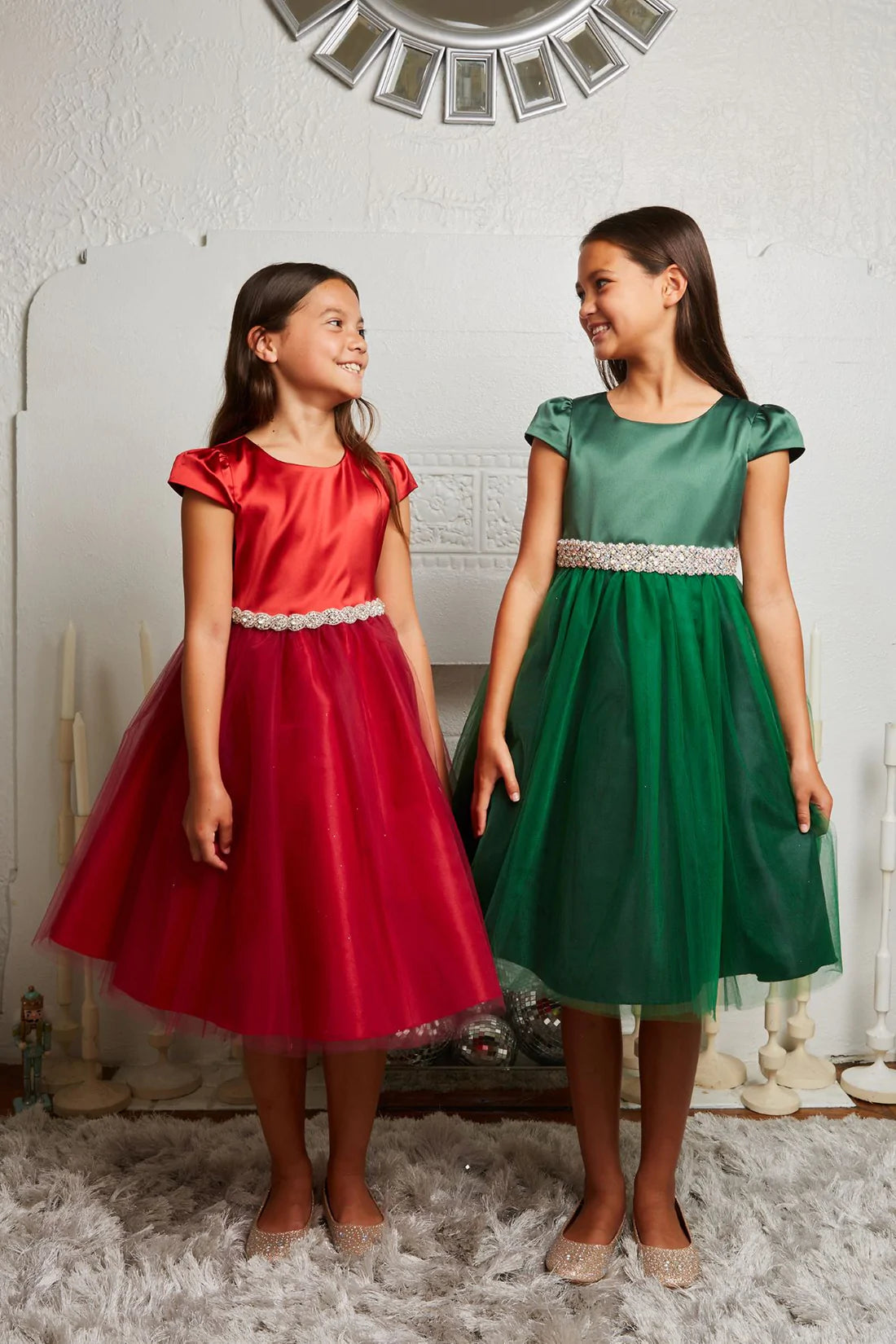 Girls red holiday dress online