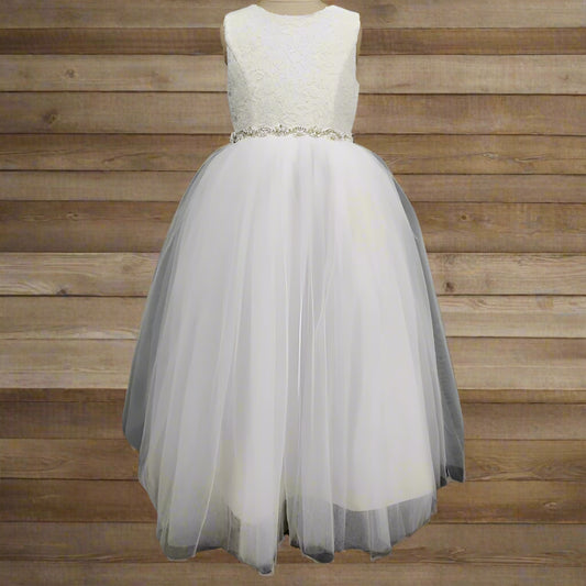 Fancy Lace Top Girls Dress for Flower Girl or First Communion Shop online Canada for Girls fancy dresses and gowns.