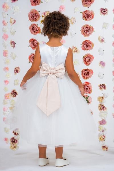 Premade Satin Bow Girls Dress 