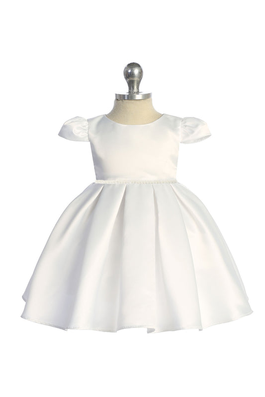 This darling baby girls dress is a timeless classic girls dress for Baptism or Christening. Dress has box pleats. Shop Grandma's Little Darlings online now!