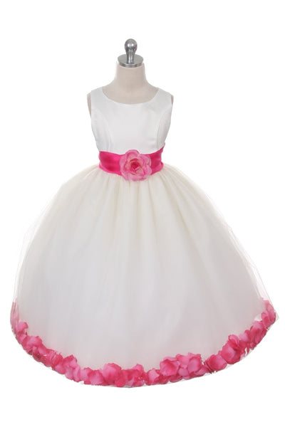 Petal Dress White & Ivory Girls Sizes