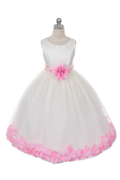 Petal Dress White & Ivory Girls Sizes