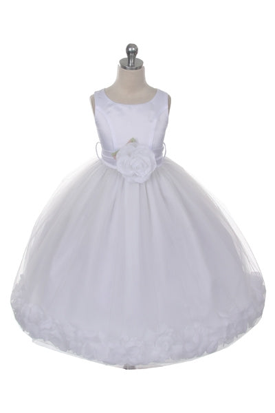 Petal Dress White & Ivory Girls Sizes