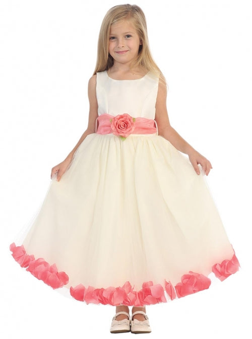 Petal Dress White & Ivory Girls Sizes