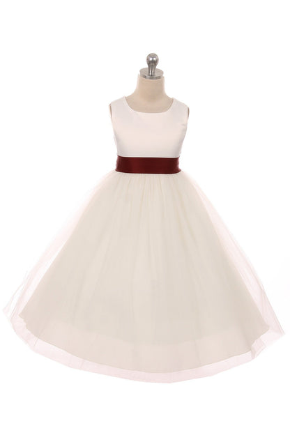 Premade Satin Bow Girls Dress 