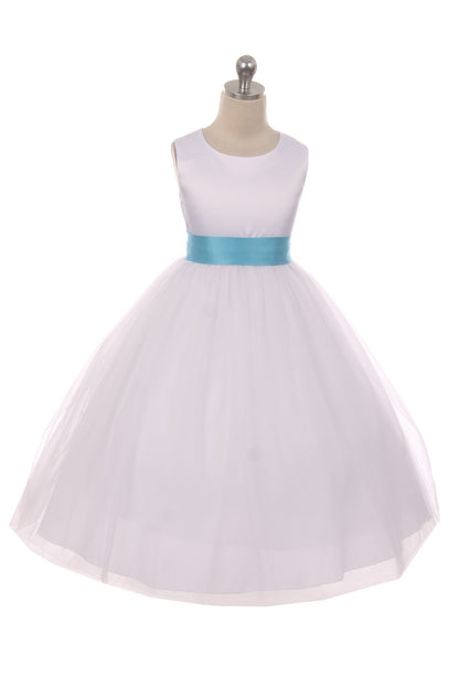 Premade Satin Bow Girls Dress 