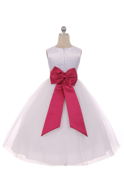 Premade Satin Bow Girls Dress 