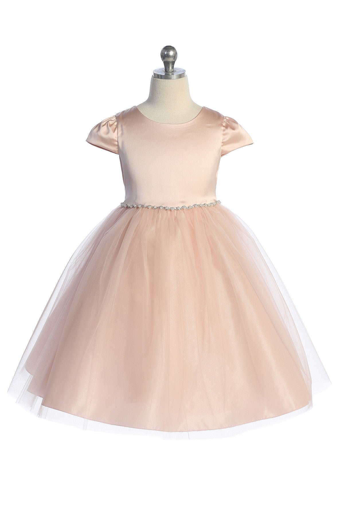 Fitted Cap Sleeve Girls Dress 