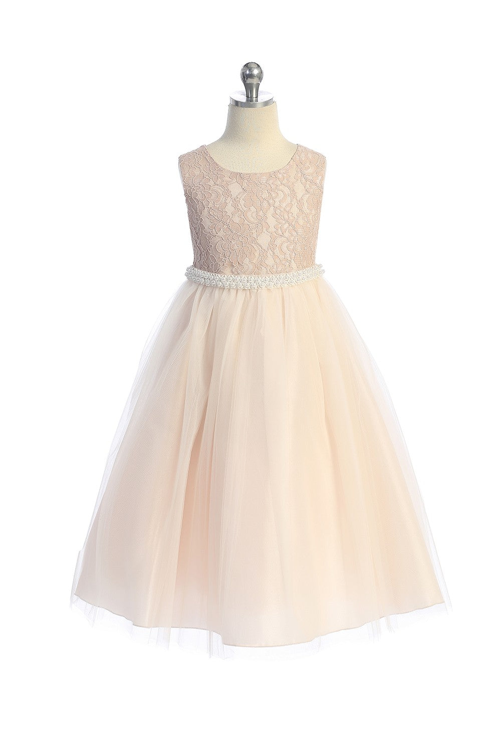 Anastasia Girls Lace Top Dress Flower Girl Dress