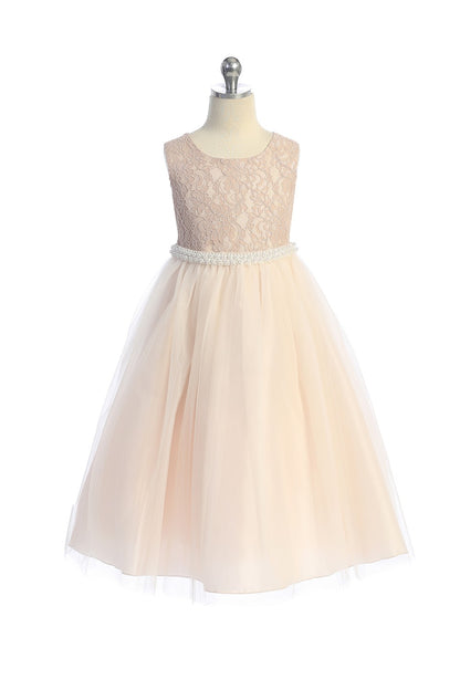 Anastasia Girls Lace Top Dress Flower Girl Dress