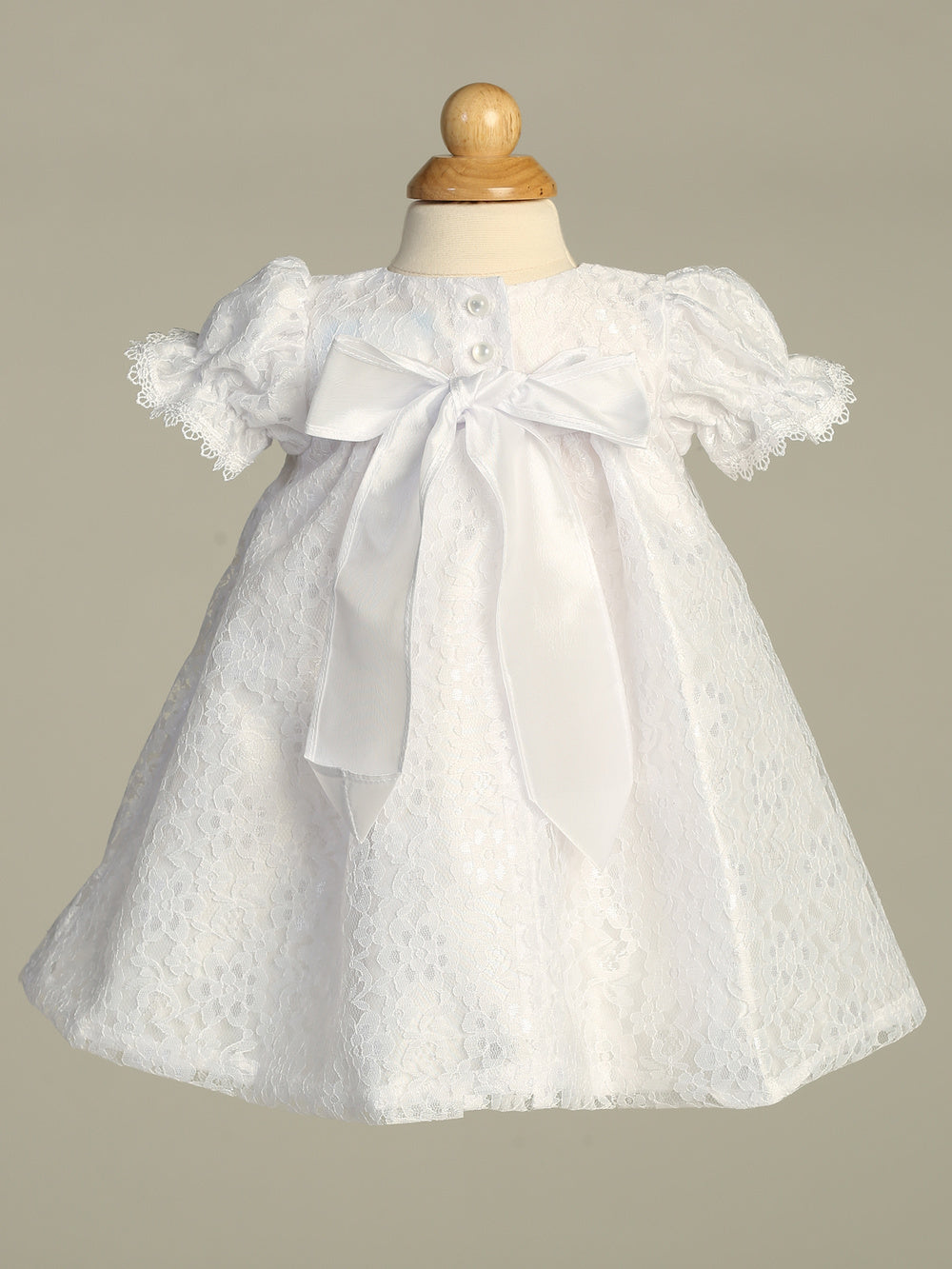 Lace Puff Sleeve Short Baby Dress