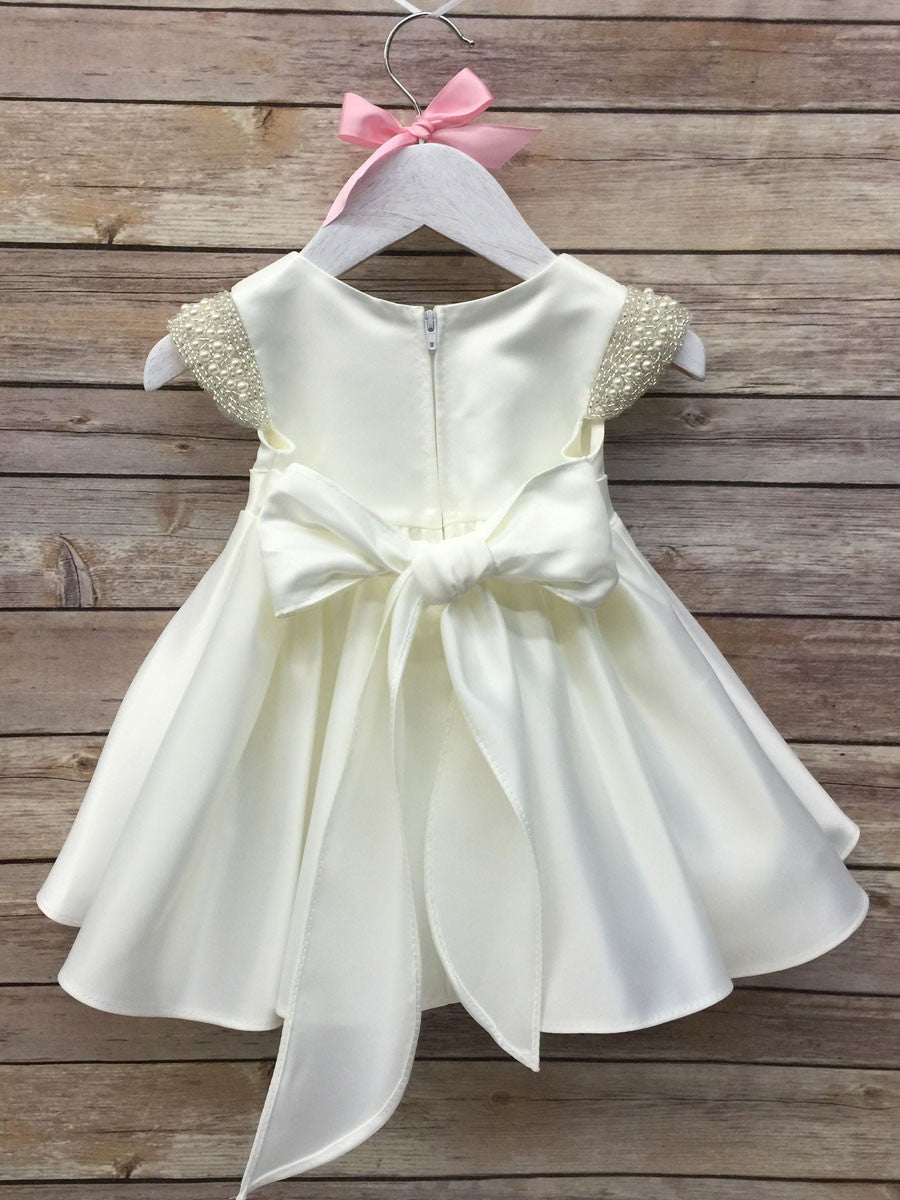 Amazing Beaded Cap Sleeve Baby Girls Dress
