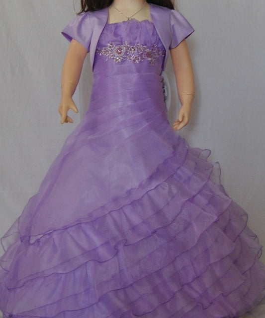 Flamingo Girls Long Gown - Lilac