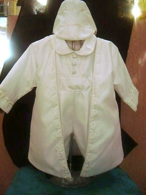 Boys Baptismal Romper With Removable Long Coat for boys baptisms  or Christening baby boys.