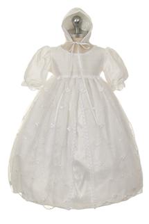 Lace Overlay Baptism Gown