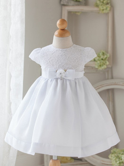 Classic Short Sleeved Baby Girls Dress  - White  ♥