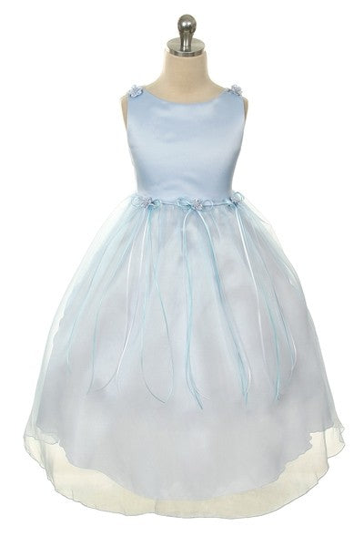 Rosebud Girls Dress - Baby Blue