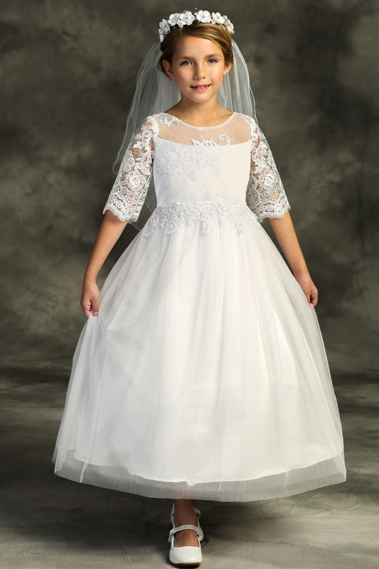 Lace Waterfall First Communion Dress