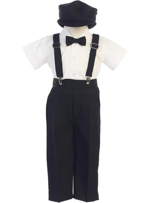 This darling Suspender Pant Set With Short Sleeves is the perfect boy outfit for Wedding Ring Boy or Ring Bearer with a short sleeve shirt. Great infant baby and toddler boys formal outfit.  Grandmas Little Darlings Mississauga Canada