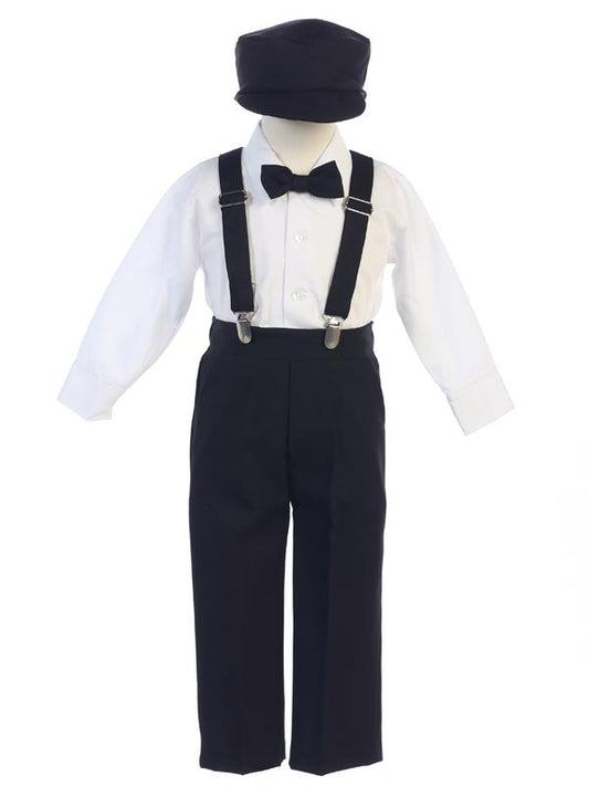This darling Suspender Pant Set With long Sleeves is the perfect boy outfit for Wedding Ring Boy or Ring Bearer with a short sleeve shirt. Great infant baby and toddler boys formal outfit. Grandmas Little Darlings Mississauga Canada