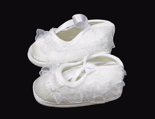 White Baptism Shoe Simple Ballett